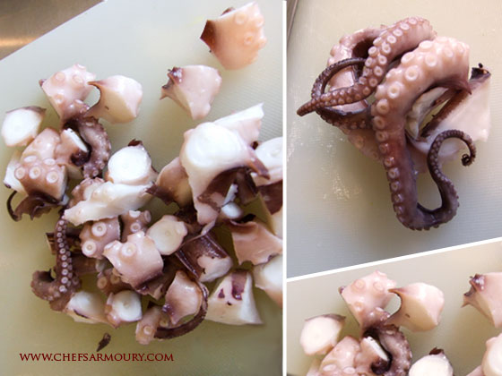Tako - chopped octopus for takoyaki