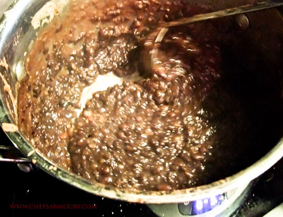 cooked red beans - tsubushian