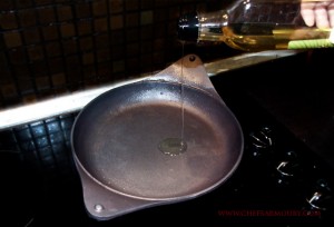 Seasoning a cast iron pan