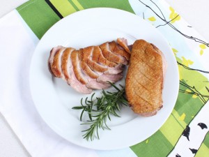 duck breast cooked in cast iron cookware